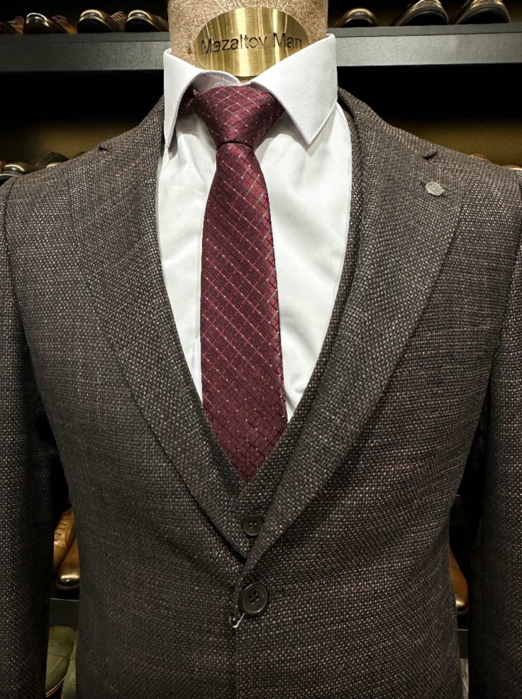 Костюм MAZALTOVMAN 3-ка Коричневый фактурный