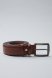 Мужской ремень коричневый гладкий в строчку