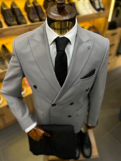 Костюм MAZALTOVMAN 2-ка Premium Серый двубортный