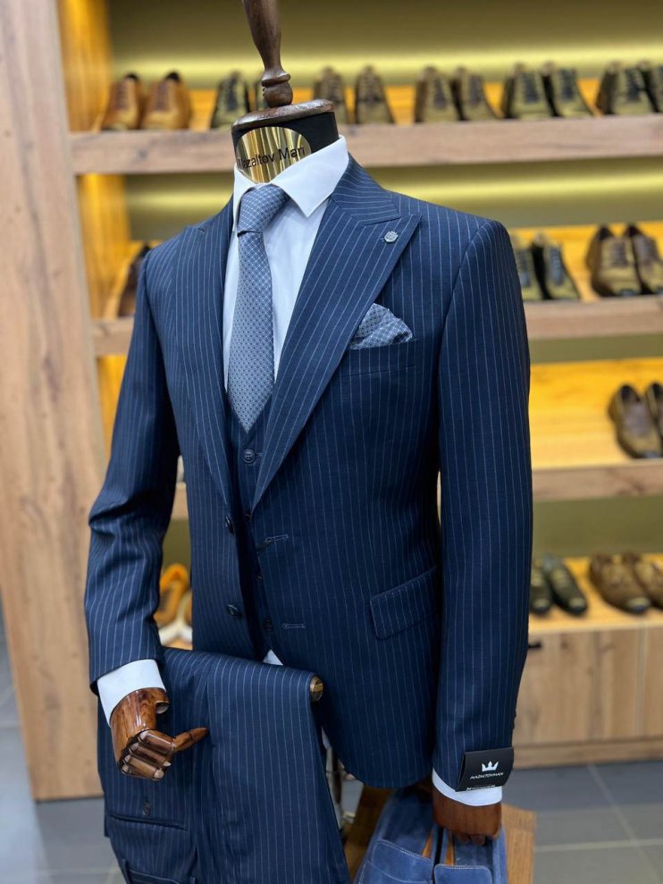 Костюм MAZALTOVMAN 3-ка Premium Синий в полоску