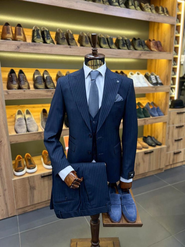 Костюм MAZALTOVMAN 3-ка Premium Синий в полоску