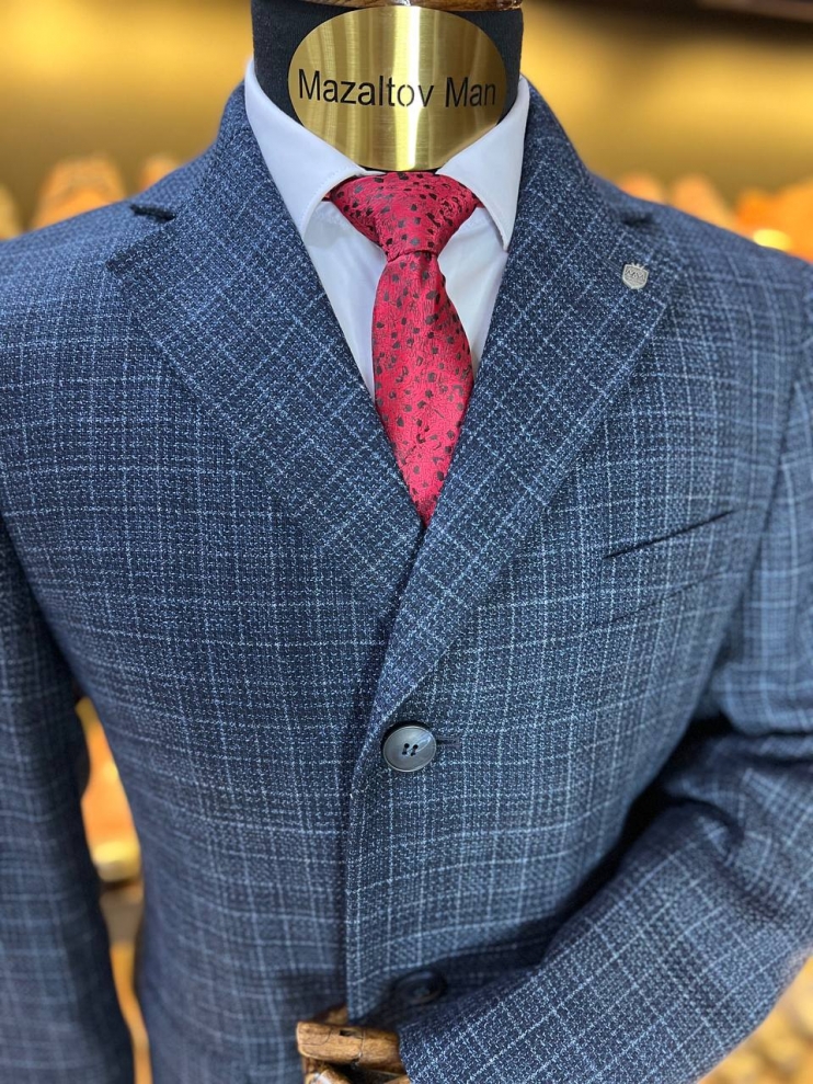 Пальто MAZALTOVMAN Синее в клетку FB