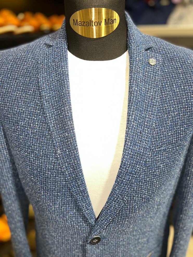 Пиджак VC Синий фактурный