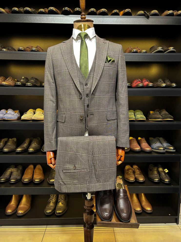 Костюм MAZALTOVMAN 3-ка Коричневый в клетку