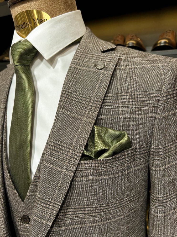 Костюм MAZALTOVMAN 3-ка Коричневый в клетку