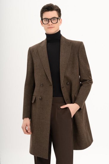 Пальто MAZALTOVMAN Двубортное Premium Коричневое