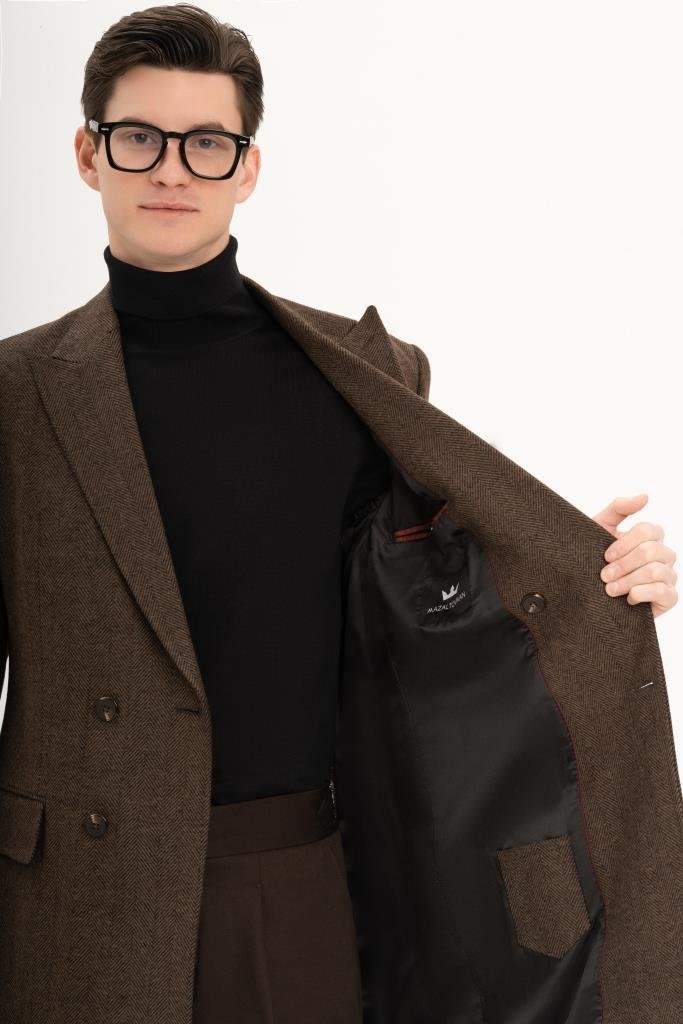 Пальто MAZALTOVMAN Двубортное Premium Коричневое
