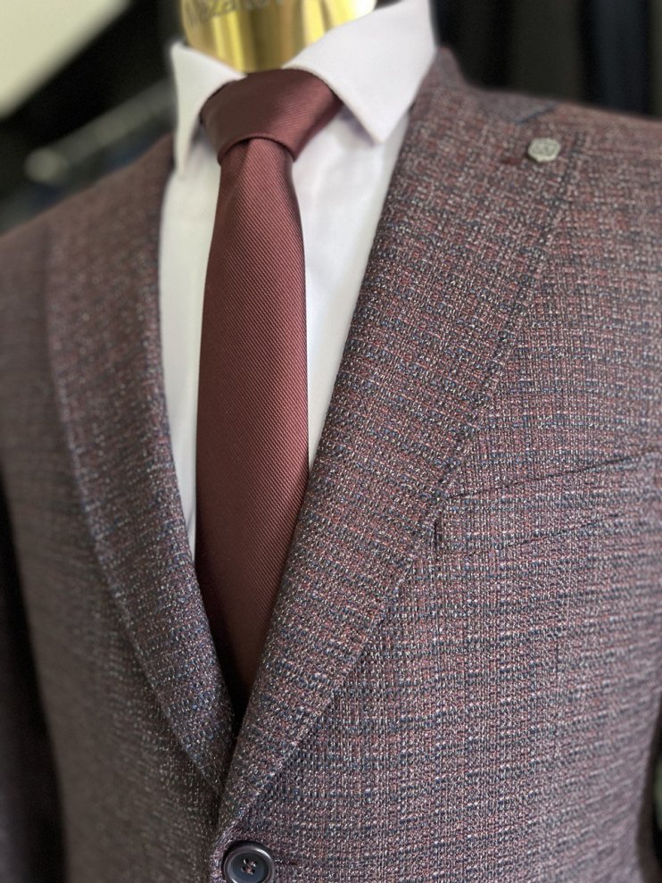 Пиджак VC Бордовый фактурный