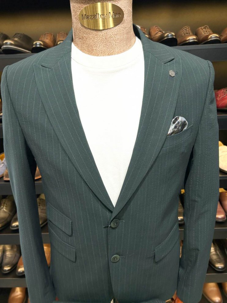 Костюм MAZALTOVMAN 2-ка Зеленый в полоску премиум