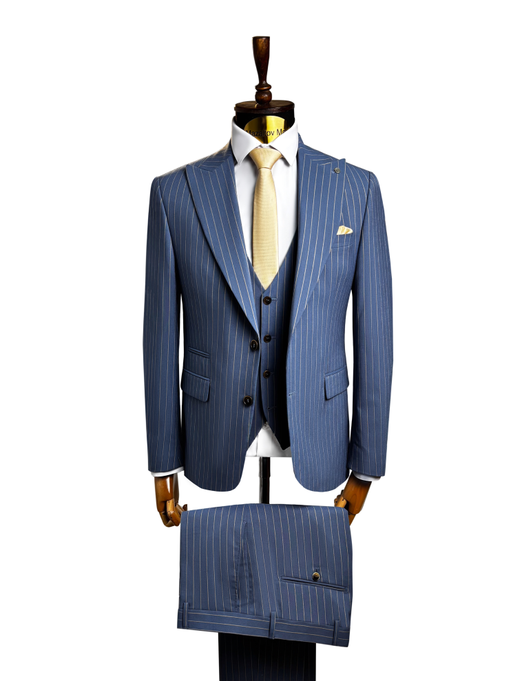 Костюм MAZALTOVMAN 3-ка Premium Голубой в полоску