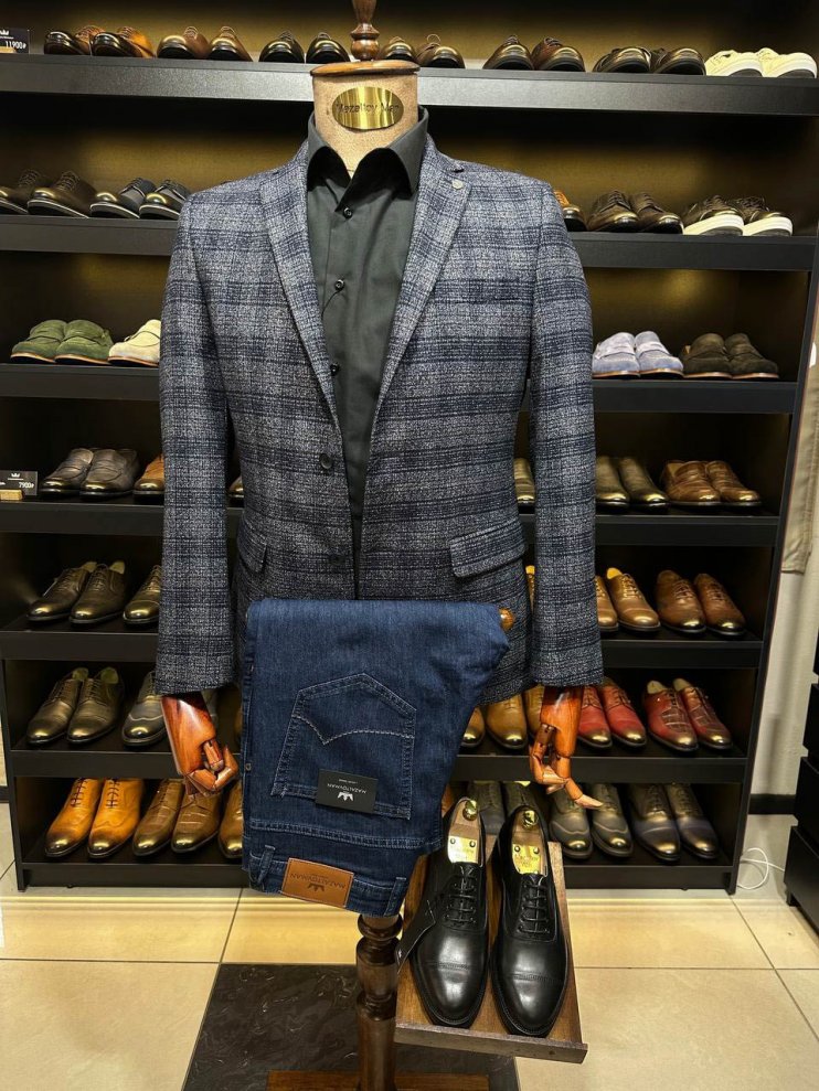 Пиджак VAL Серый в клетку