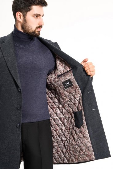 Пальто MAZALTOVMAN Premium Темно-синее фактурное