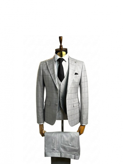 Костюм MAZALTOVMAN 3-ка Premium Серый в клетку