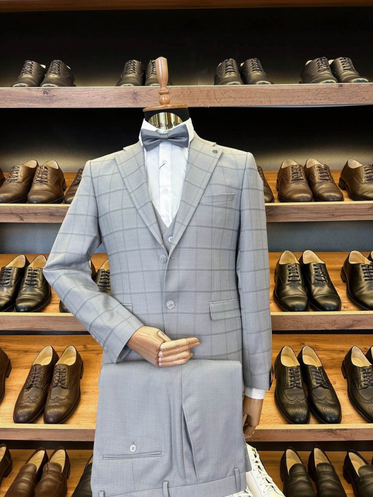 Костюм MAZALTOVMAN 3-ка Premium Серый в клетку