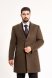 Пальто Премиум MAZALTOVMAN Коричневое фактурный материал