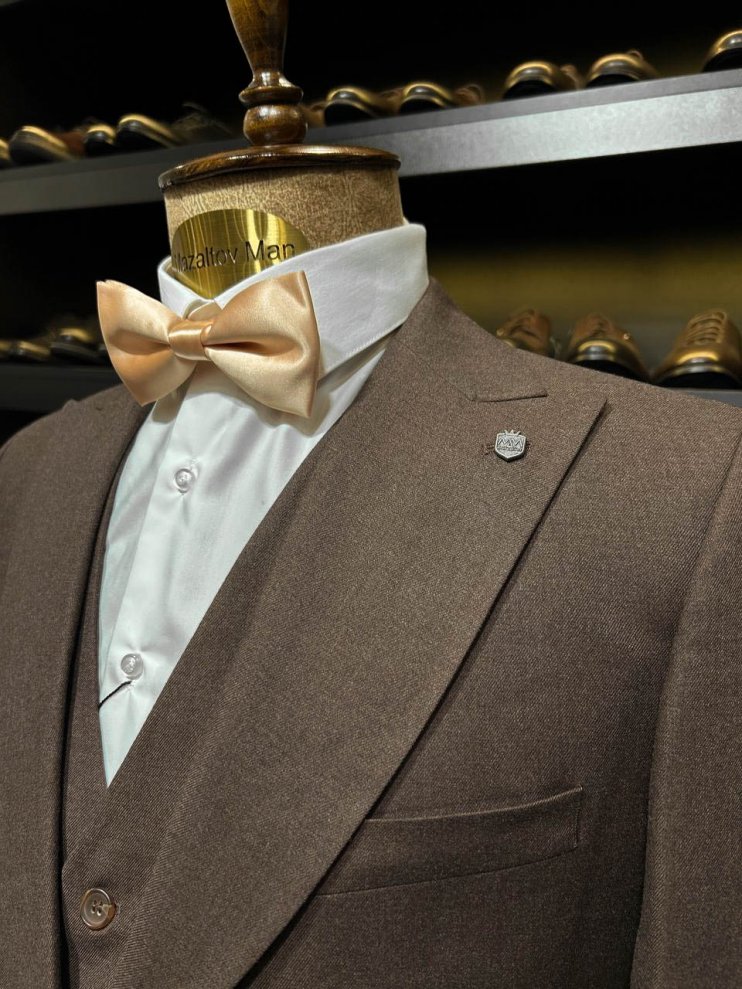 Костюм ERN 3-ка Коричневый фактурный