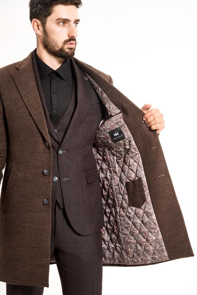 Пальто MAZALTOVMAN Premium Коричневое фактурное