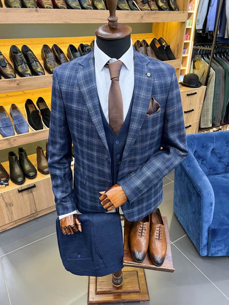 Костюм MAZALTOVMAN 3-ка Синий в клетку