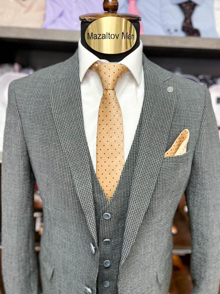 Костюм BEL 3-ка Серый в микроклетку