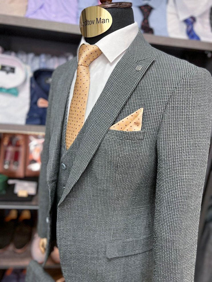 Костюм BEL 3-ка Серый в микроклетку