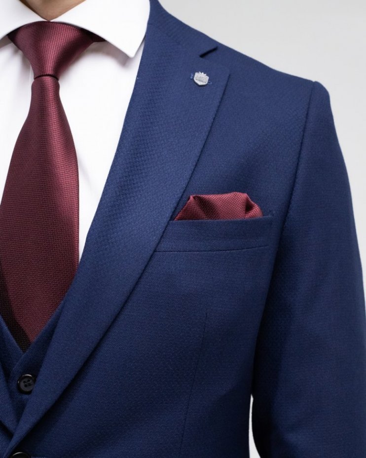 Костюм с жилетом MAZALTOVMAN синий фактурный