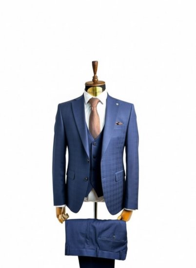 Костюм MAZALTOVMAN 3-ка Premium Синий в клетку