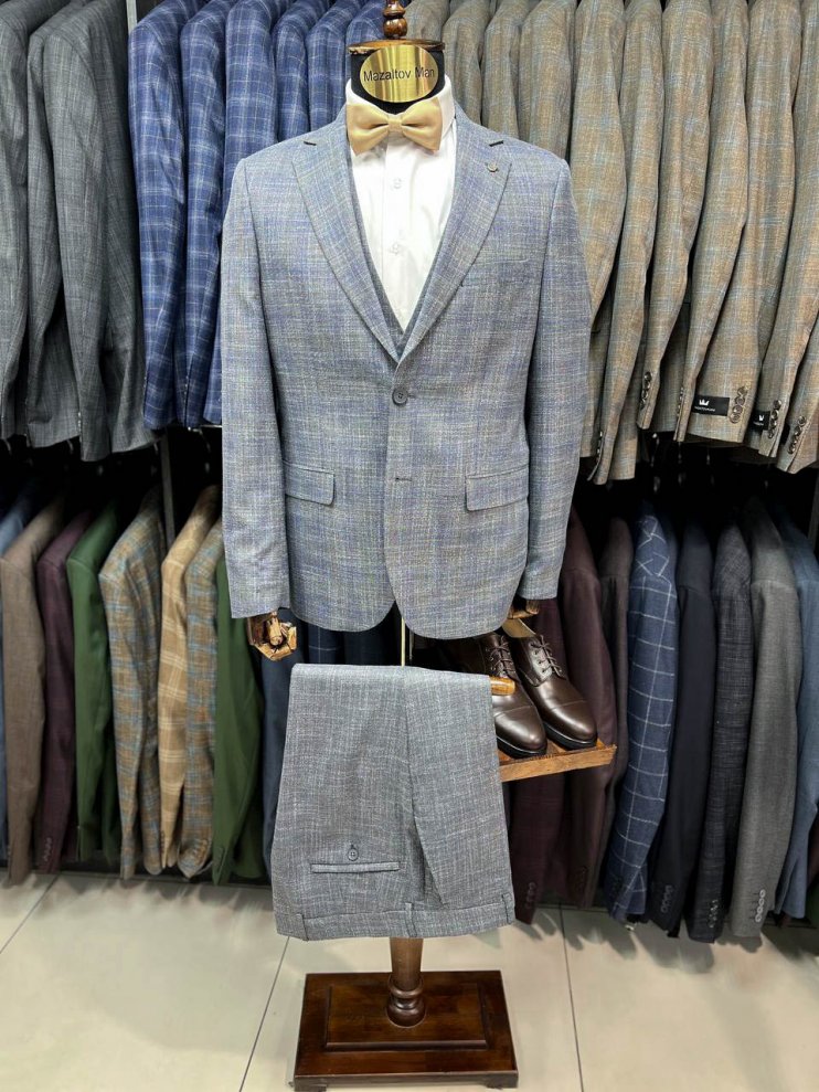 Костюм MAZALTOVMAN 3-ка Серый в клетку