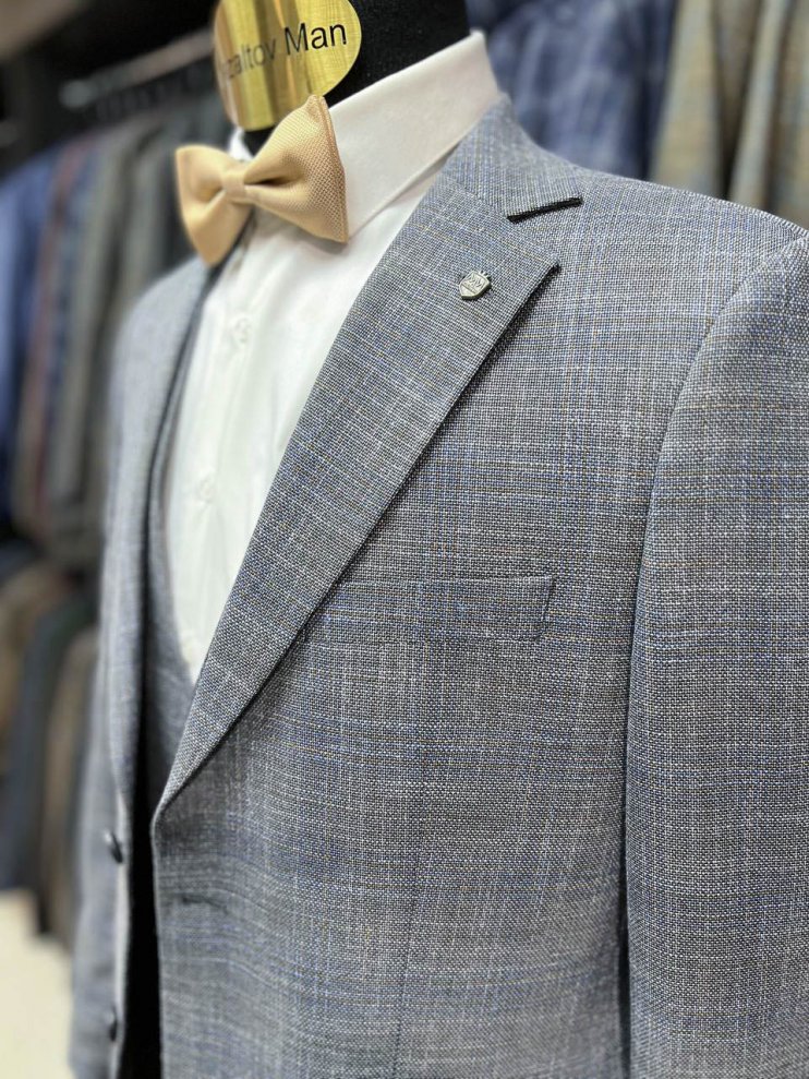 Костюм MAZALTOVMAN 3-ка Серый в клетку