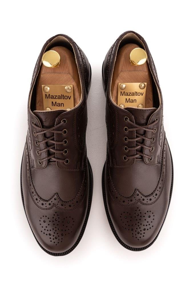 Дерби MAZALTOVMAN Коричневые брогированные