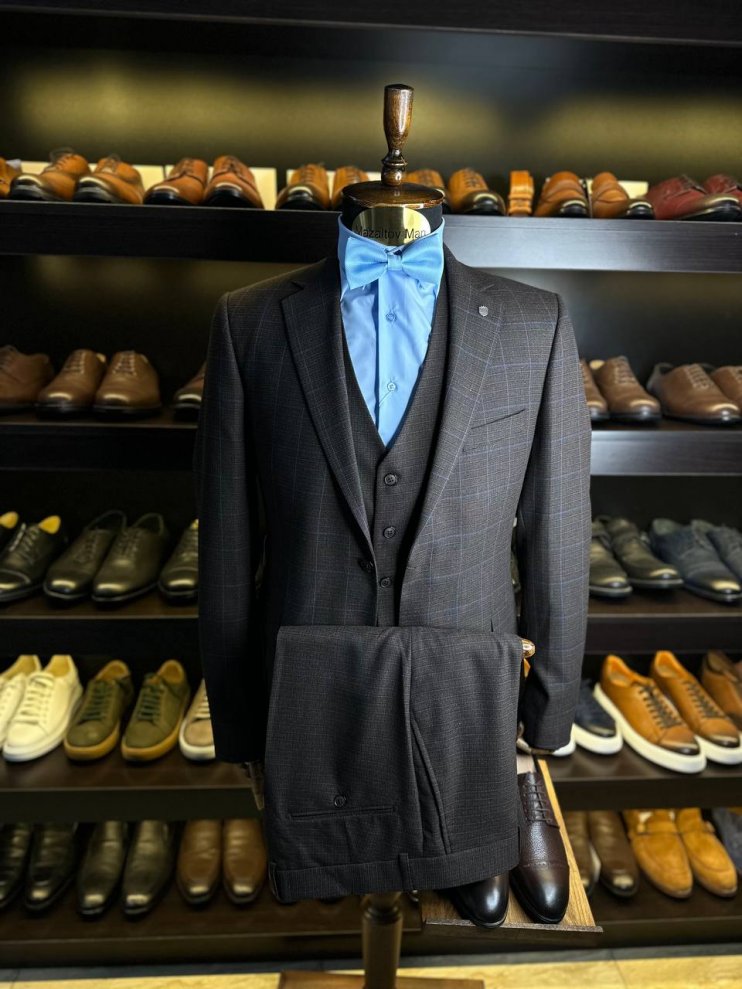 Костюм MAZALTOVMAN 3-ка Коричневый в клетку