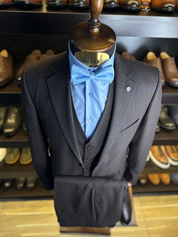 Костюм MAZALTOVMAN 3-ка Коричневый в клетку