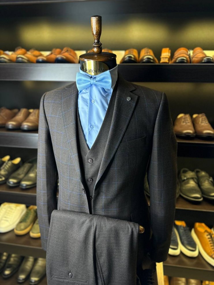 Костюм MAZALTOVMAN 3-ка Коричневый в клетку