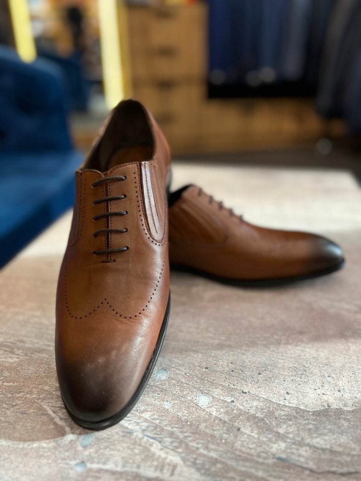 Оксфорды MAZALTOVMAN Коричневые брогированные