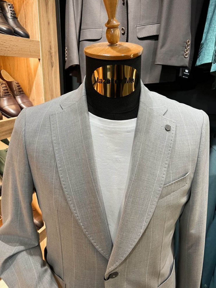 Костюм MAZALTOVMAN 2-ка Premium Серый полоску кэжуал