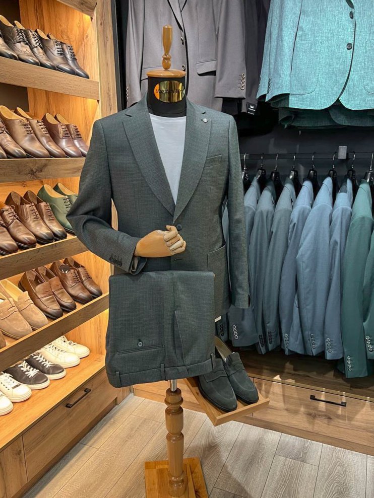 Костюм MAZALTOVMAN 2-ка Premium Зеленый фактурный кежуал