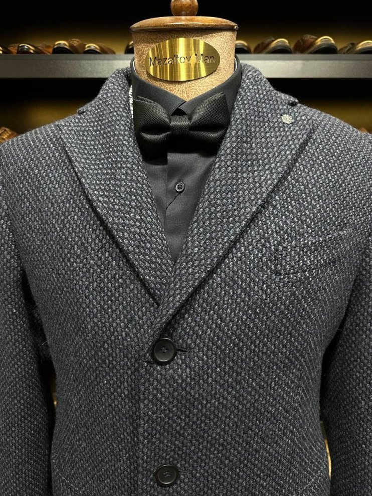 Пальто MAZALTOVMAN Серое фактурное