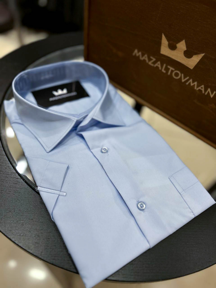 Рубашка GRS Голубая с коротким рукавом