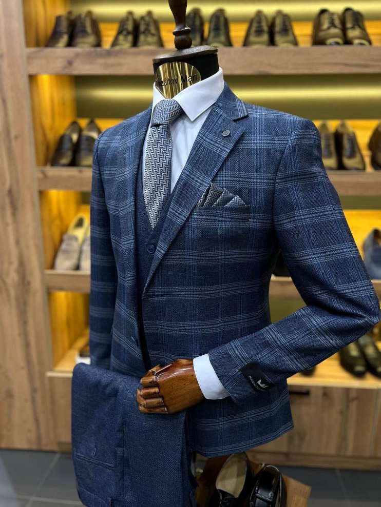 Костюм MAZALTOVMAN 3-ка Синий в клетку