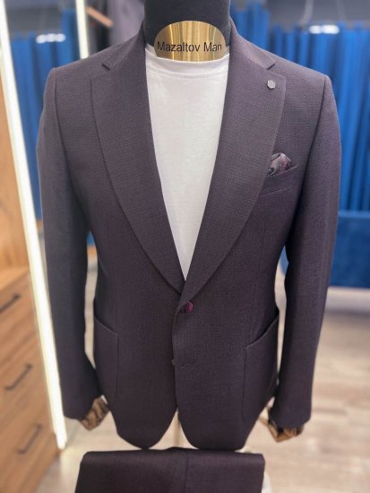 Костюм MAZALTOVMAN 2-ка Premium Бордовый фактурный кежуал