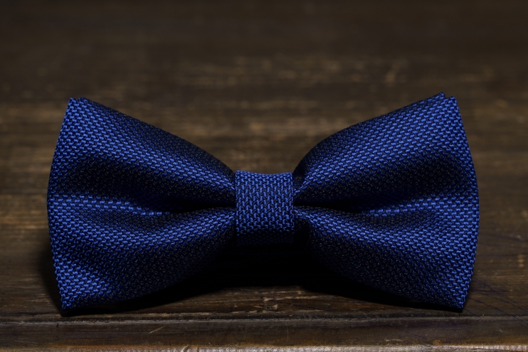 Галстук-бабочка Темно-синяя фактурная