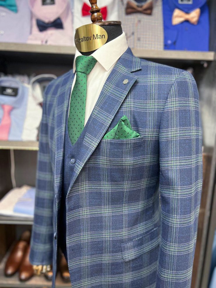 Костюм MAZALTOVMAN 3-ка Синий в клетку