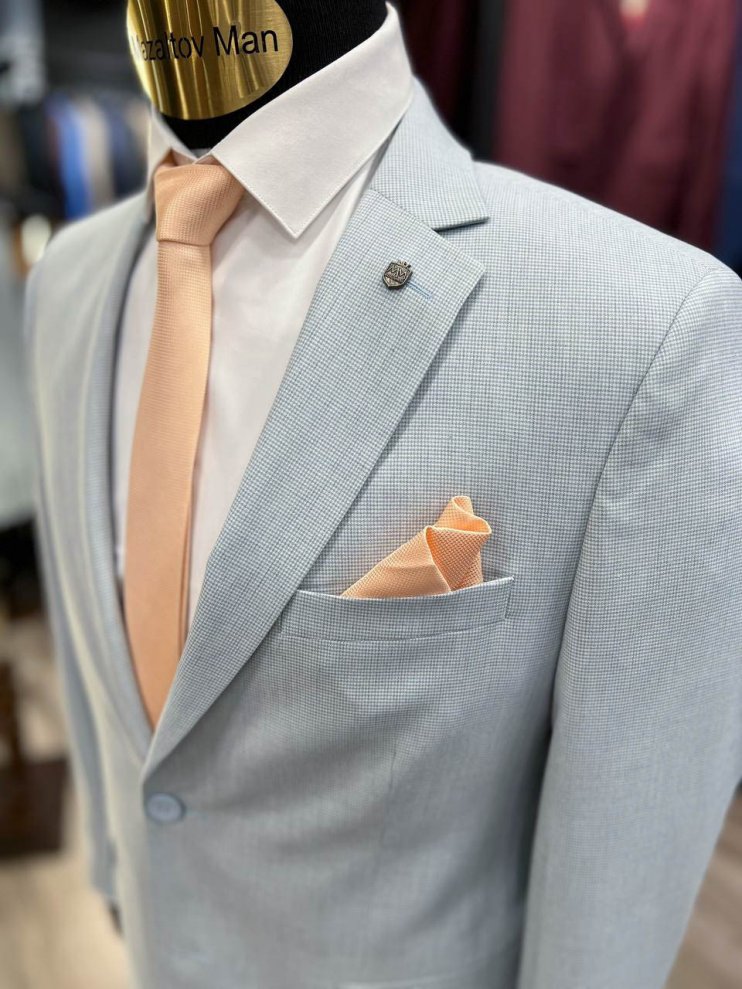 Костюм MAZALTOVMAN 2-ка Голубой в микроклетку