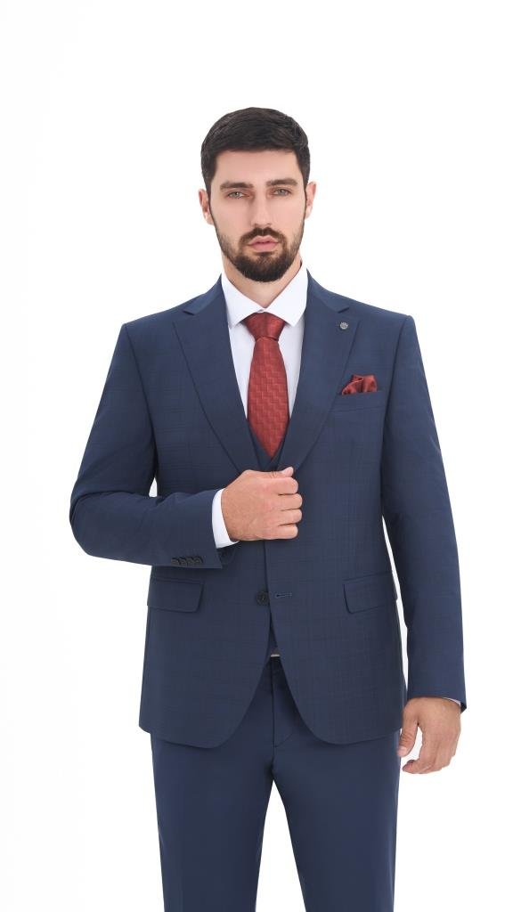 Костюм MAZALTOVMAN 3-ка Premium Синий в клетку