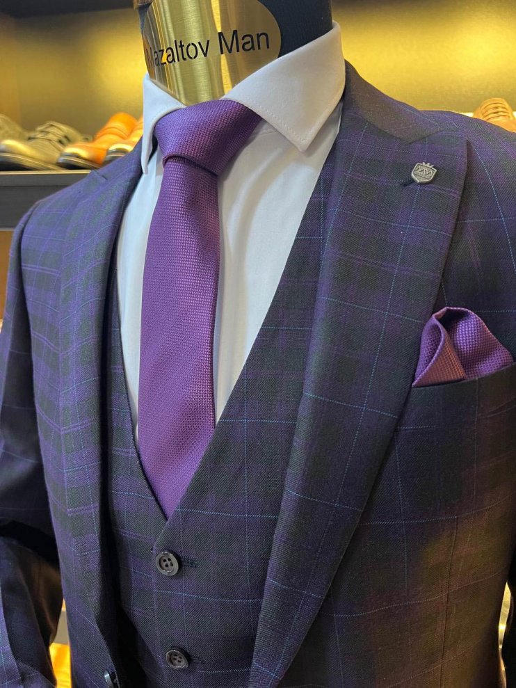 Костюм BEL 3-ка Фиолетовый в клетку