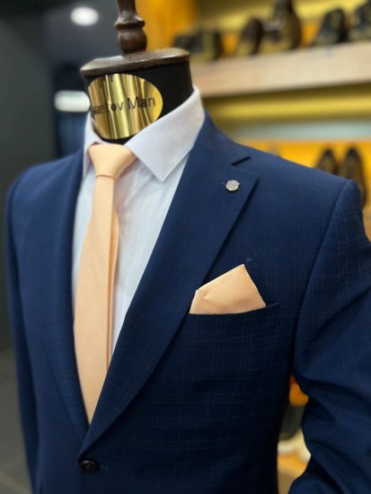 Костюм MAZALTOVMAN Premium 2-ка Синий в зеленую клетку