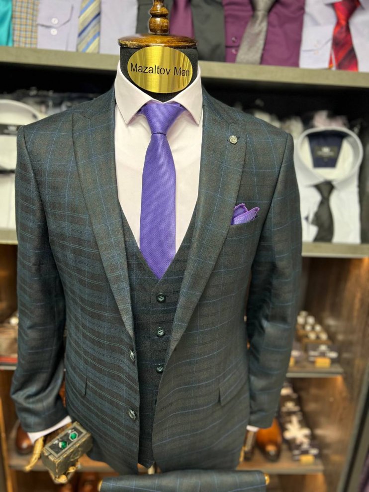 Костюм 3-ка BEL Зеленый в клетку