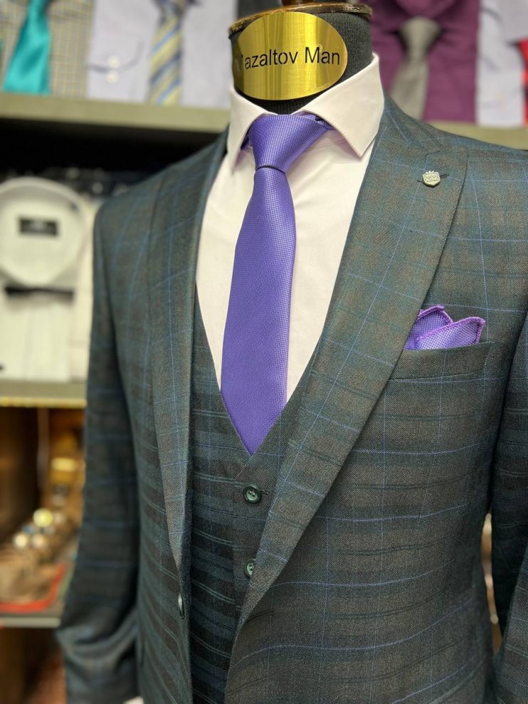 Костюм 3-ка BEL Зеленый в клетку