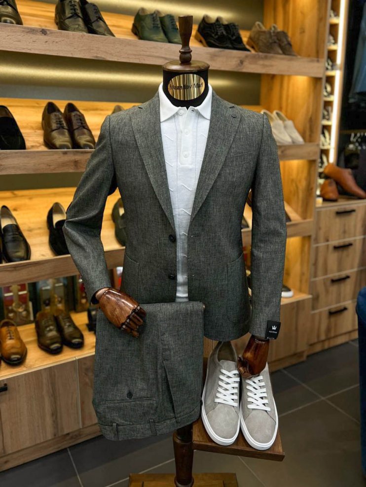 Костюм MAZALTOVMAN 2-ка Premium Лен Зеленый кежуал