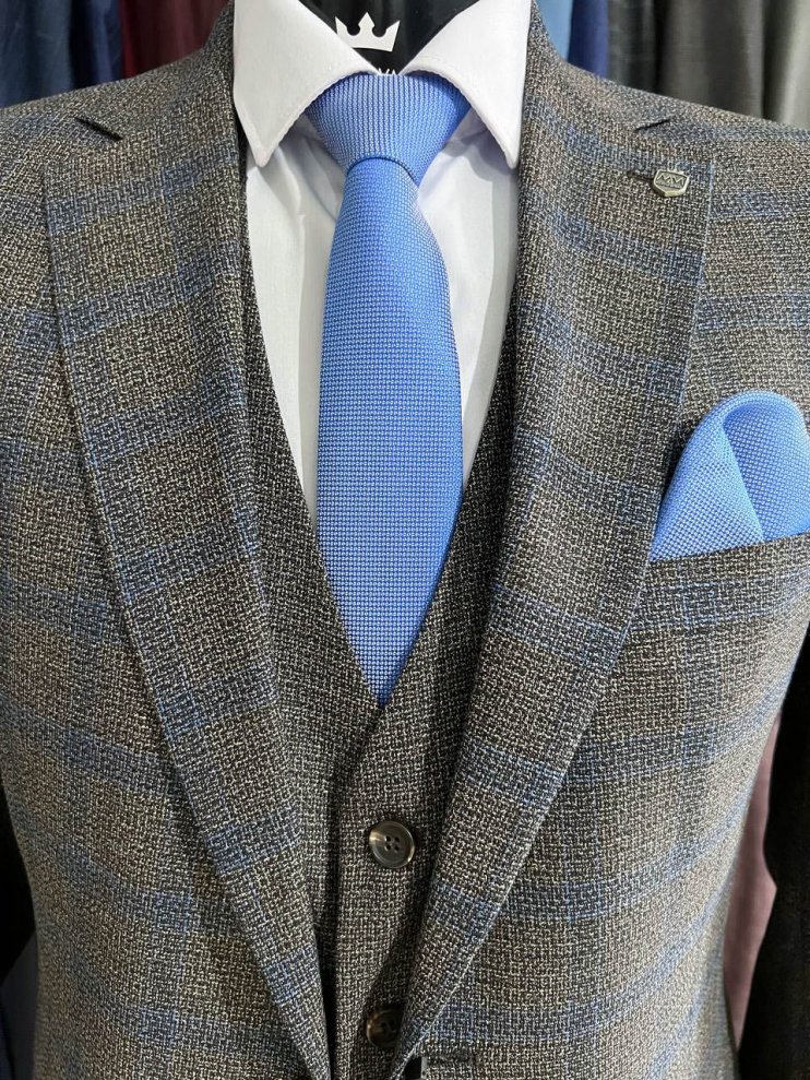 Костюм MAZALTOVMAN 3-ка Серый в клетку