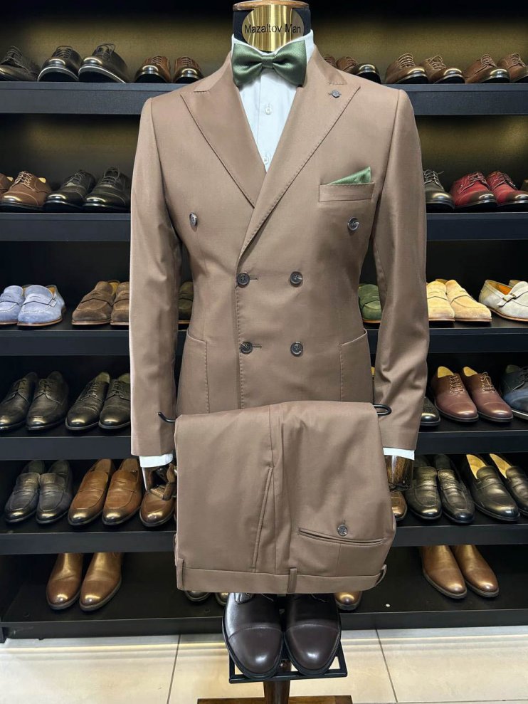 Костюм MIR 2-ка Коричневый двубортный